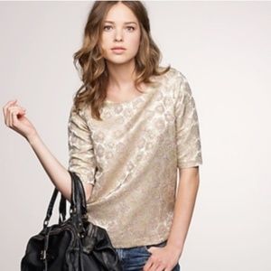 Jcrew Metallic Jacquard top